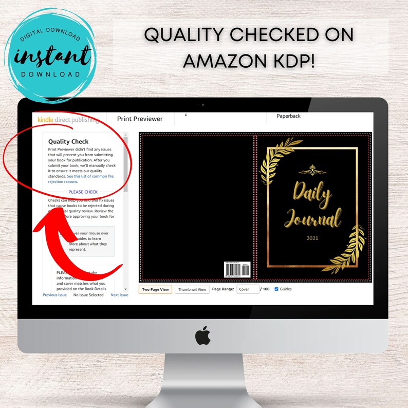 Paperback Book Cover Bundle Black Journal KDP 8.5x11'' Digital Ebook