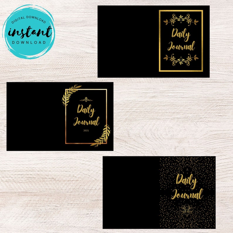 Paperback Book Cover Bundle Black Journal KDP 8.5x11'' Digital Ebook