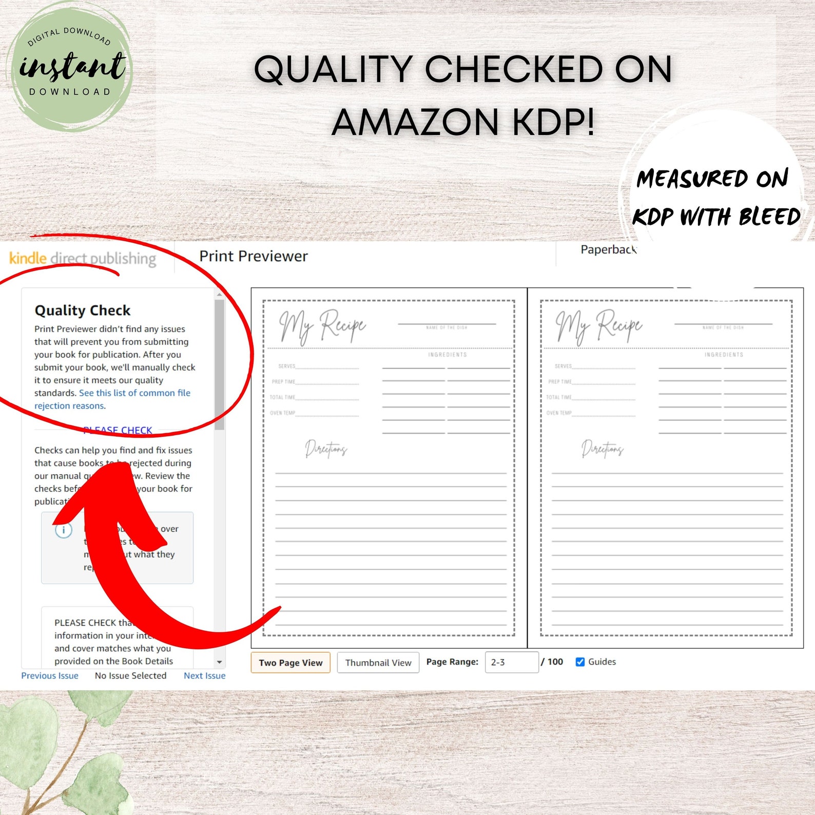 Amazon Kdp Recipe Book Interior Template, KDP Meal Planner, Digital