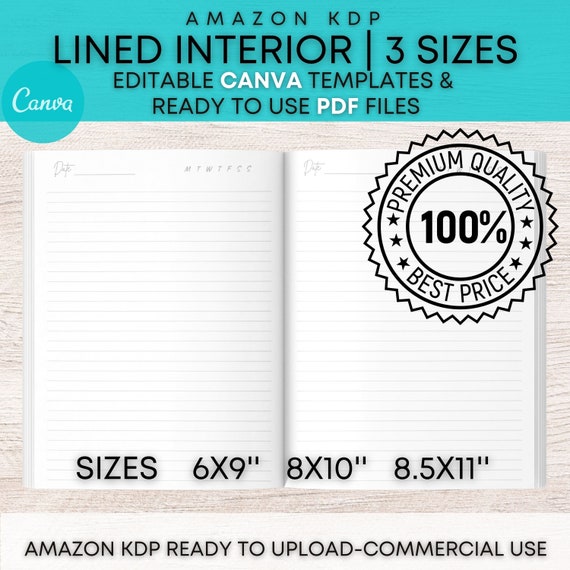 Download Kdp Interiors Canva Template For Low Content Books 100 Page Etsy