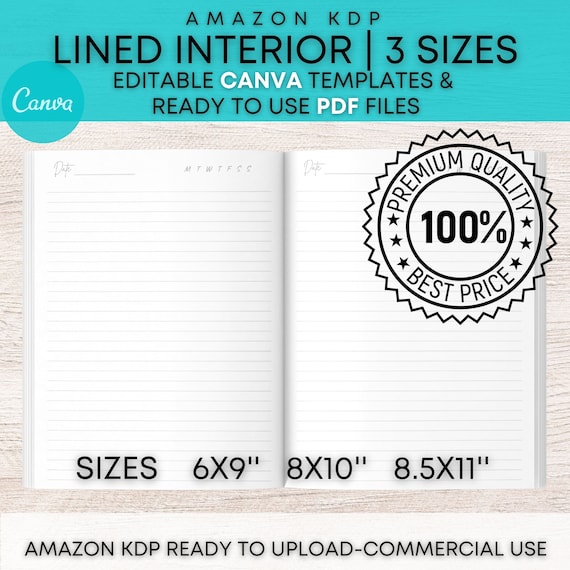 Download Kdp Interiors Canva Template For Low Content Books 100 Page Etsy