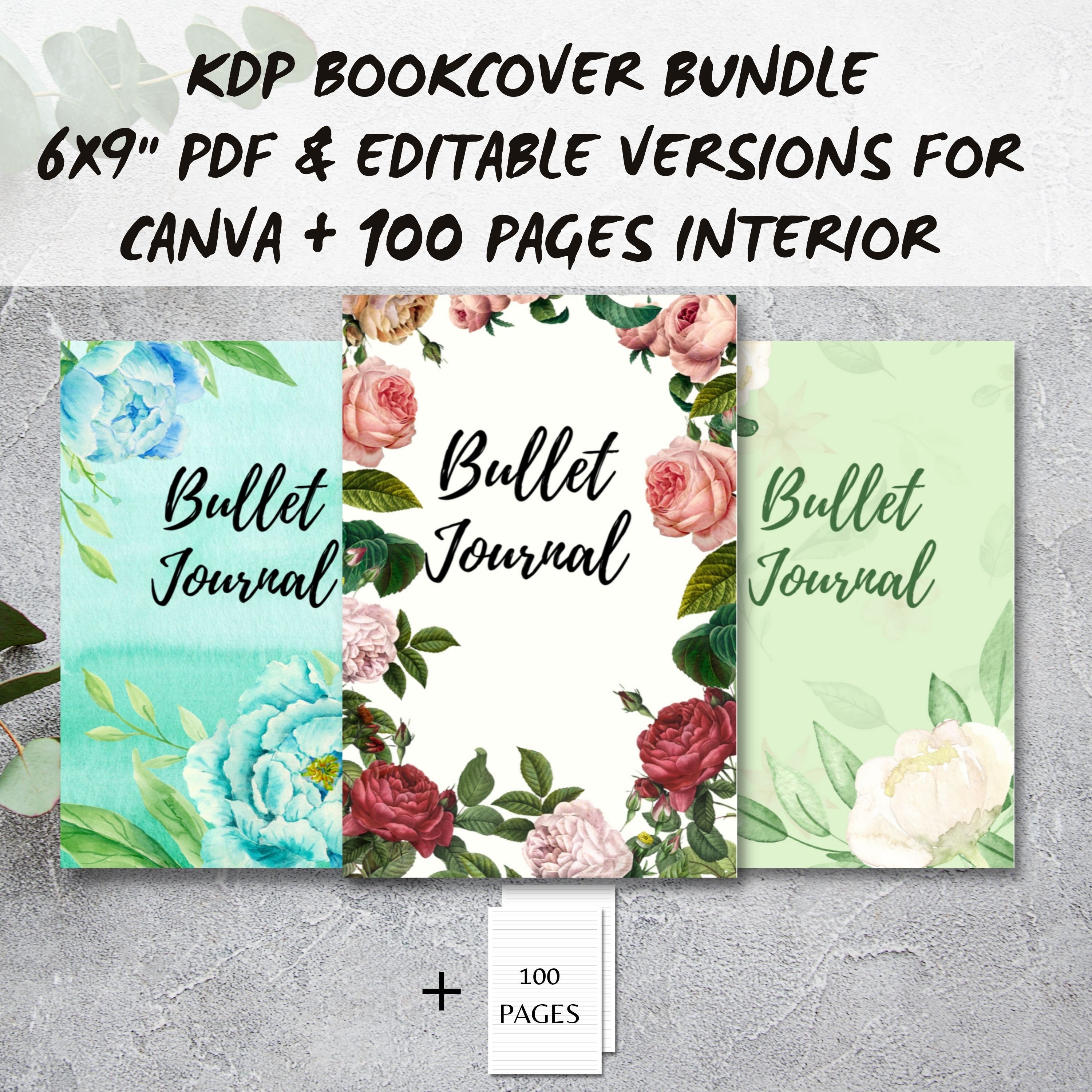 Download Flower Design Kdp Book Cover Canva Template 6x9 Paperback Etsy