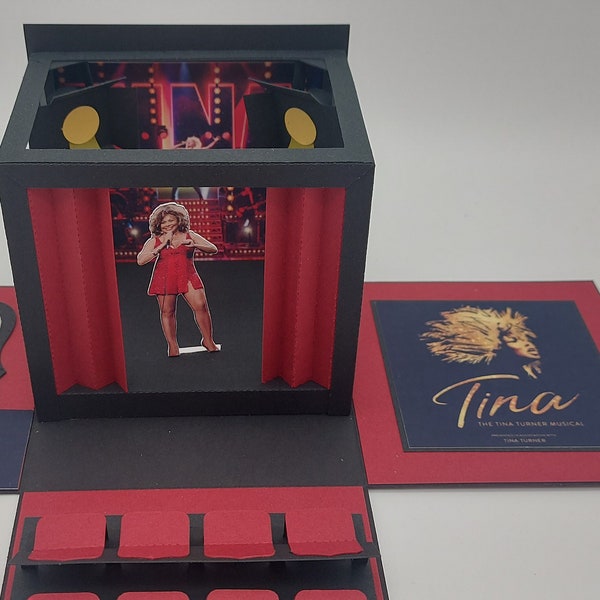 Explosionsbox Tina Turner Musical Gutscheinverpackung Geldgeschenk Ticketverpackung