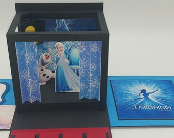 Explosionsbox Die Eiskönigin Musical Disney Gutscheinverpackung Geldgeschenk , auch andere Musicals möglich