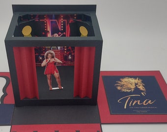 Explosionsbox Tina Turner Musical Gutscheinverpackung Geldgeschenk Ticketverpackung