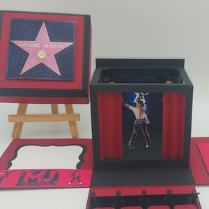 Explosionsbox Michael Jackson Musical "King of Pop" Hamburg personalisiert, Geldgeschenk, Gutscheinverpackung , auch Weihnachtlich