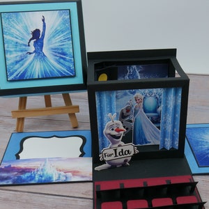 Explosionsbox Musical Die Eiskönigin, personalisiert, Gutscheinverpackung, Geldgeschenk, Geschenkbox, Gutscheinbox, Ticket verschenken