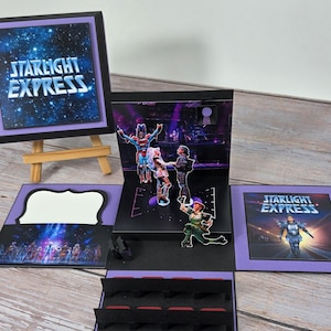 Explosionsbox Starlight Express Musical Gutscheinverpackung Geldgeschenk Geburtstagsgeschenk Überraschungsbox, personalisiert handgefertigt