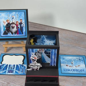 Explosionsbox Musical Die Eiskönigin, personalisiert, Gutscheinverpackung, Geldgeschenk, Geschenkbox, Gutscheinbox, Ticket verschenken