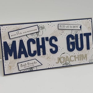 Abschiedskarte personalisiert Kollege/in, Ruhestand, Rente, Jobwechsel, Mach's gut, Abschied*Wunschfarbe wählbar*