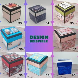 Puede incluir: Una colecci&oacute;n de cajas de regalo decorativas con varios dise&ntilde;os. Algunas cajas presentan patrones florales, mientras que otras tienen el texto "Happy Birthday" y "Alleen 02.01." Las cajas son de diferentes colores, incluyendo rosa, azul y rojo.