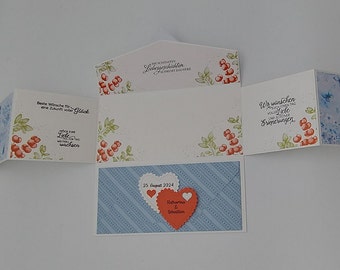 Hochzeitskarte XXL, Gutschein/Geldgeschenk, Glückwunschkarte zur Hochzeit, handmade, personalisiert