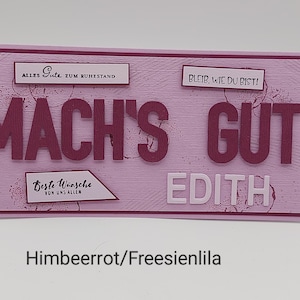 Abschiedskarte Kollege Kollegin *personalisiert mit Namen* Karte zum Ruhestand Rente Jobwechsel Mach's gut, verschiedene Farben,mit Umschlag
