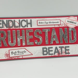 Abschiedskarte Kollege/in, Ruhestand, Rente *Wunschfarbe wählbar* *personalisiert*