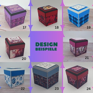 Puede incluir: Una colecci&oacute;n de cajas de regalo decorativas con varios dise&ntilde;os. Las cajas presentan diferentes combinaciones de colores, incluyendo morado, rojo, azul y rosa. Algunas cajas tienen patrones florales, mientras que otras tienen el texto "Happy Birthday".