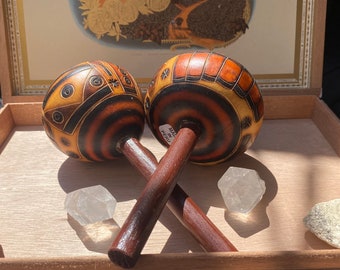 Peruvain Carved Gourd Rattle