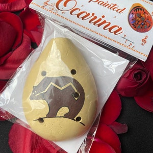 Hand-Painted Peruvian Ocarina Flute - Native Bear Design