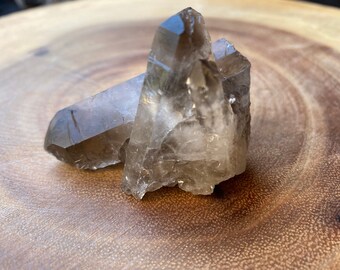 Racimo de puntas de cuarzo ahumado, cristal para sanación Reiki