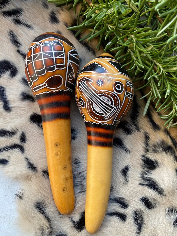 Peruvian Craved Gourd Rattle/Healing/Sound Journey Etsy