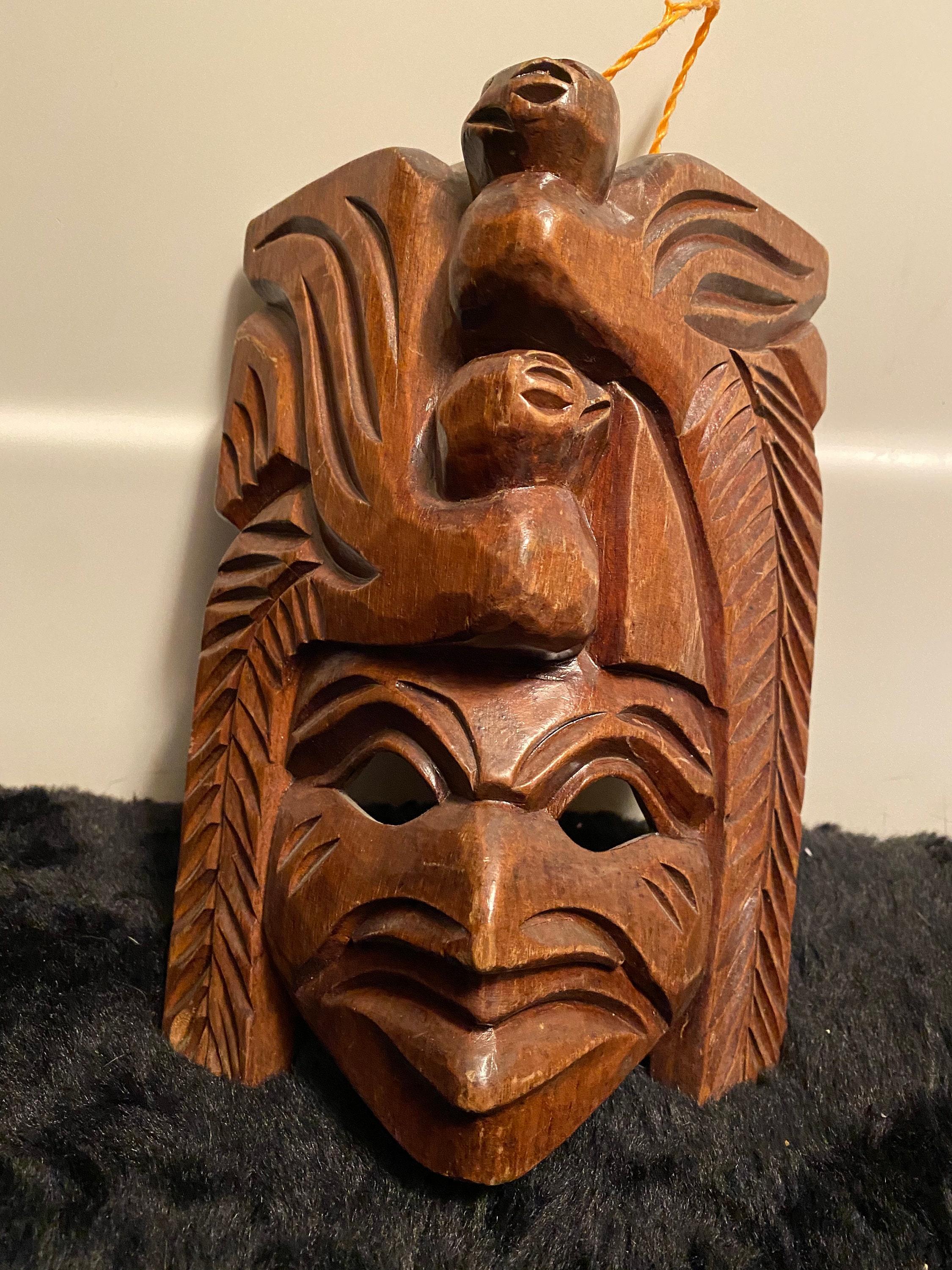 Sacred Quetzal Wooden Carved Mask/guatemala Carved Art (10
