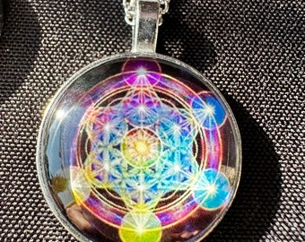 Metatrons cube pendant/ sacred geometry/divine/protection/