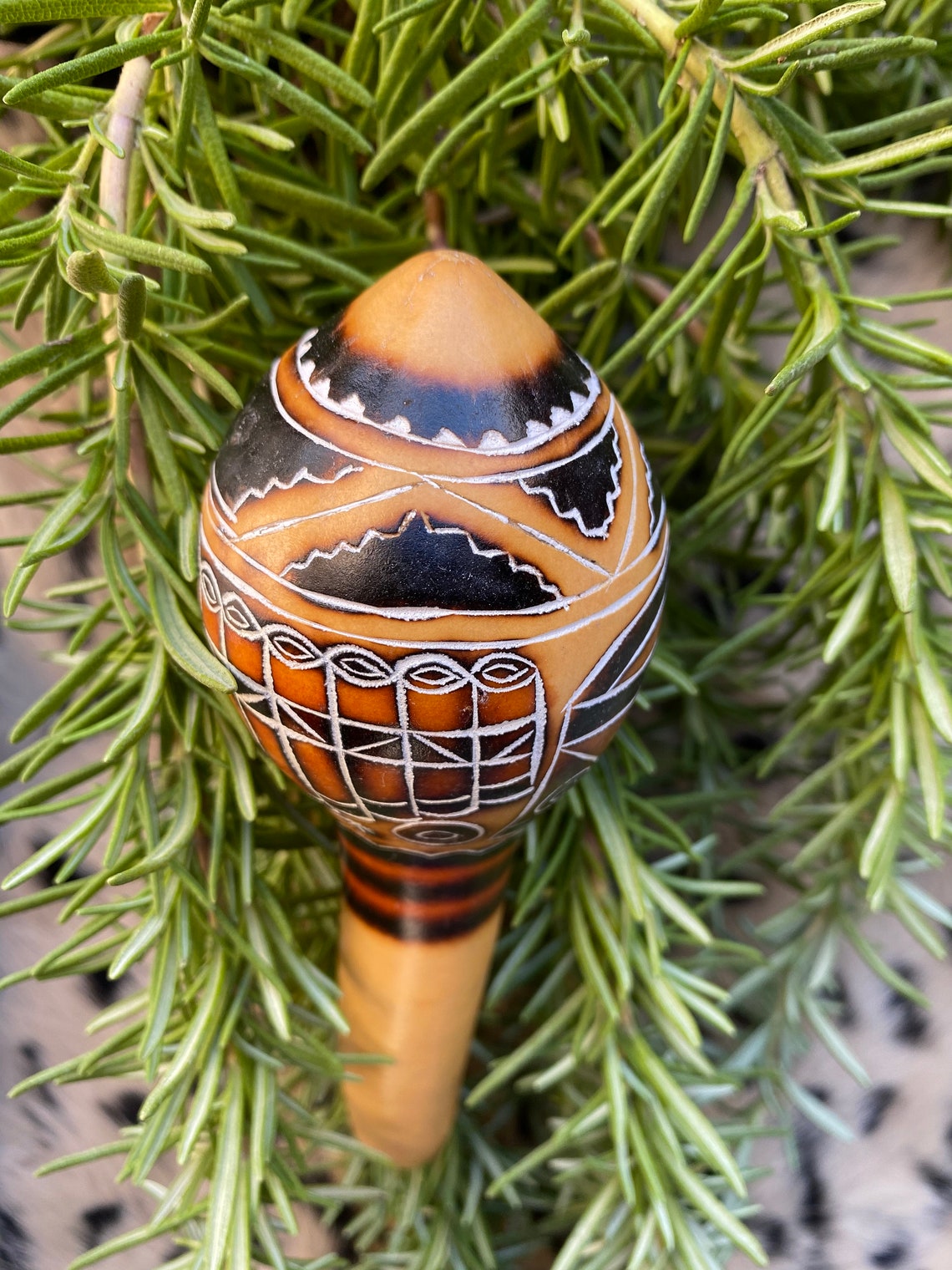 Peruvian Craved Gourd Rattle/Healing/Sound Journey Etsy