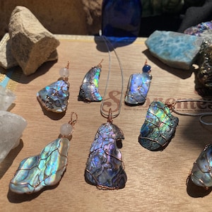 Abalone shell pendant/water goddess/wire wrapped abalone/ceremonial/sacred waters/water Ceremony/water protector/Beautiful abalone/healing