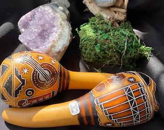 Peruvian Carved Gourd Rattle/Healing/Sound Journey