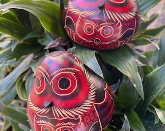 Peruvian Owl carved shaker/shamanic/healing/owl shaker/Peruvian/owl shaker/owl gourd/reiki/energy healing/Peruvian rattle