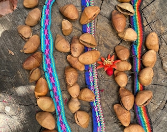 Braccialetto sonaglio con semi peruviani - Bracciale cerimoniale da polso