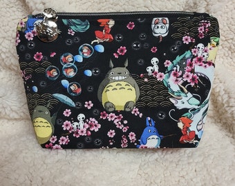 Pouch / Make up Bag / Travel Bag / Everything pouch - Ghibli friends - Anime (SBP)