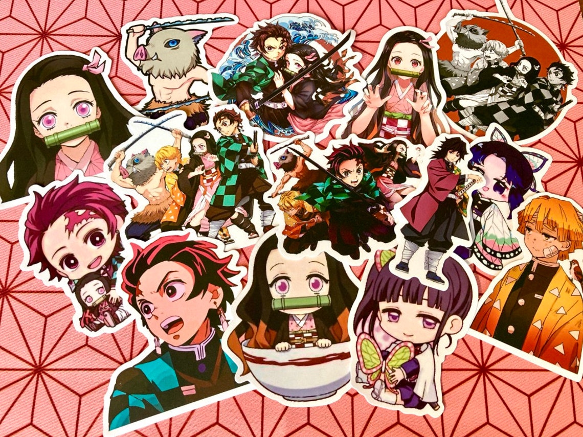 20 PCs Demon Slayer Inspired Stickers Laptop Decals Etsy