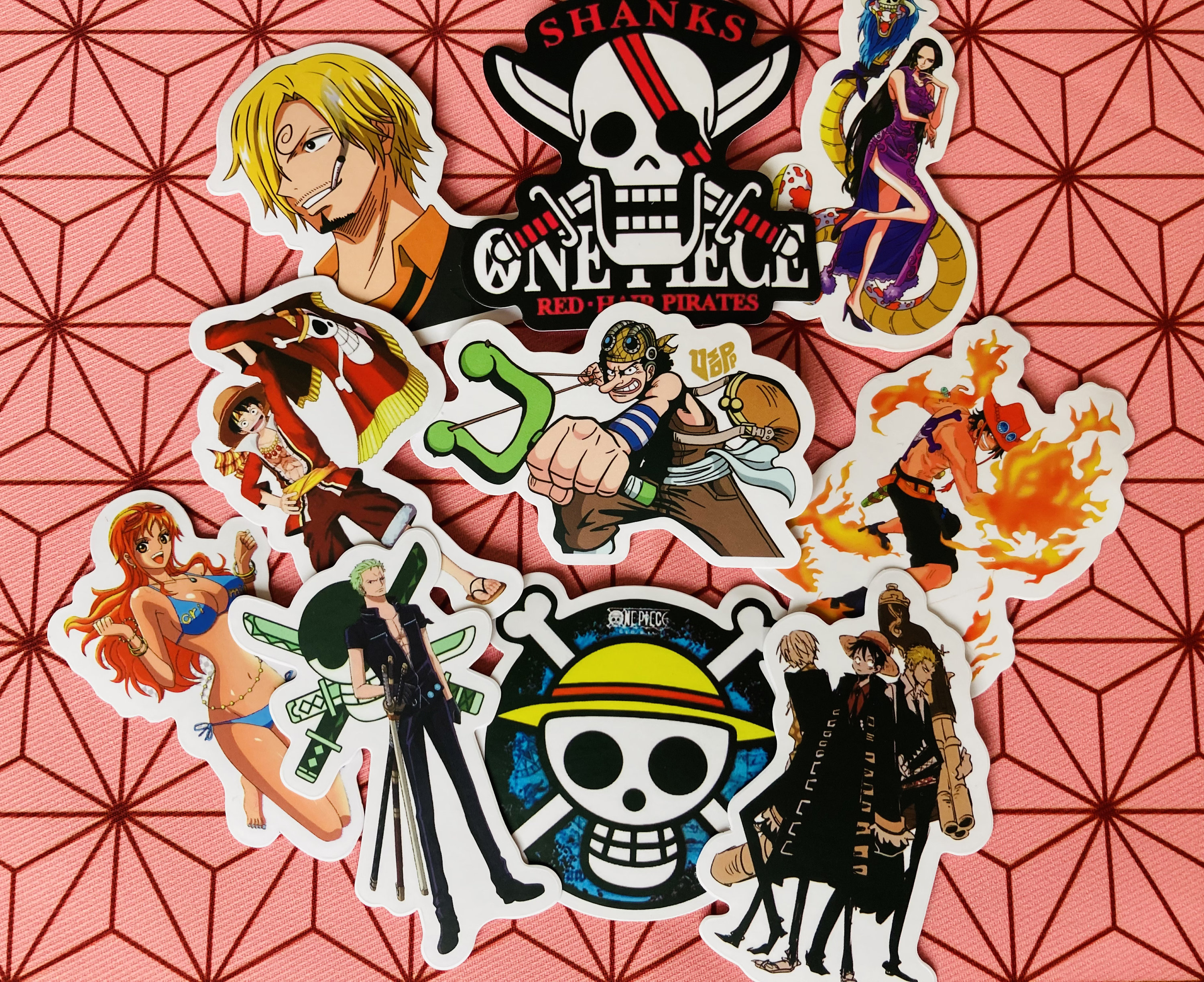 One Piece Stickers Laptop Decals 10Pcs Anime Manga Etsy