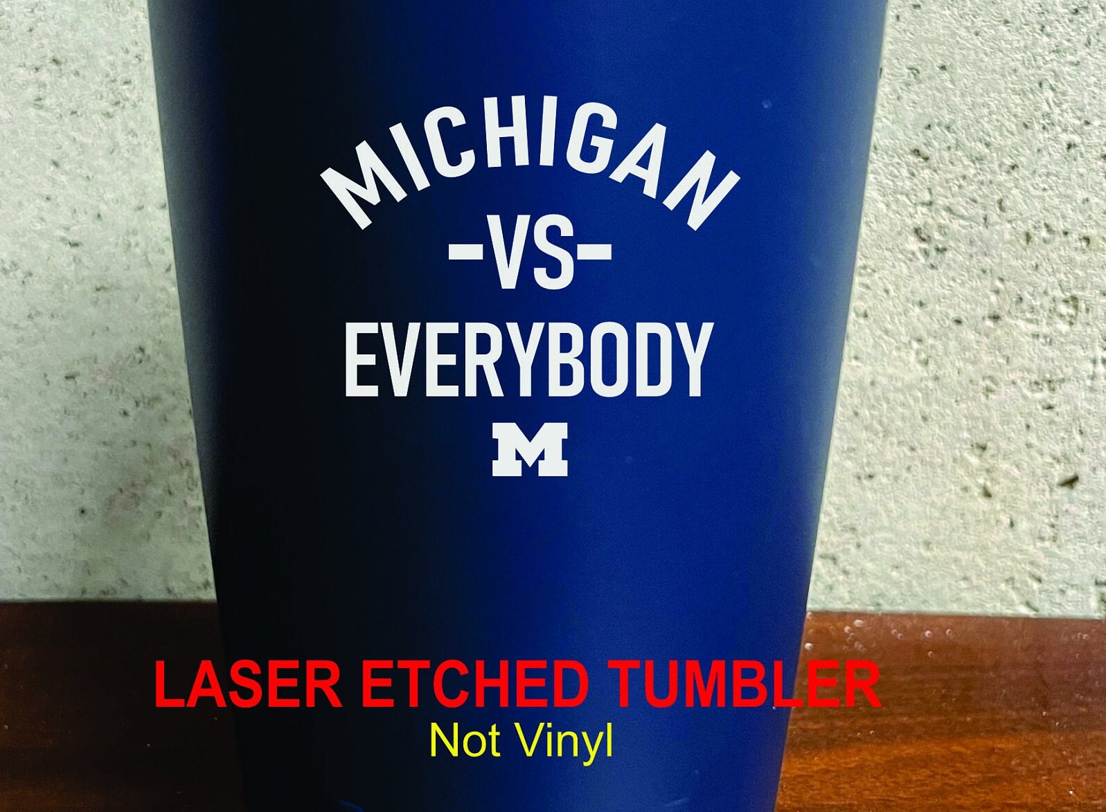 Michigan Wolverines Personalized 30oz. Laser Etched White Tumbler