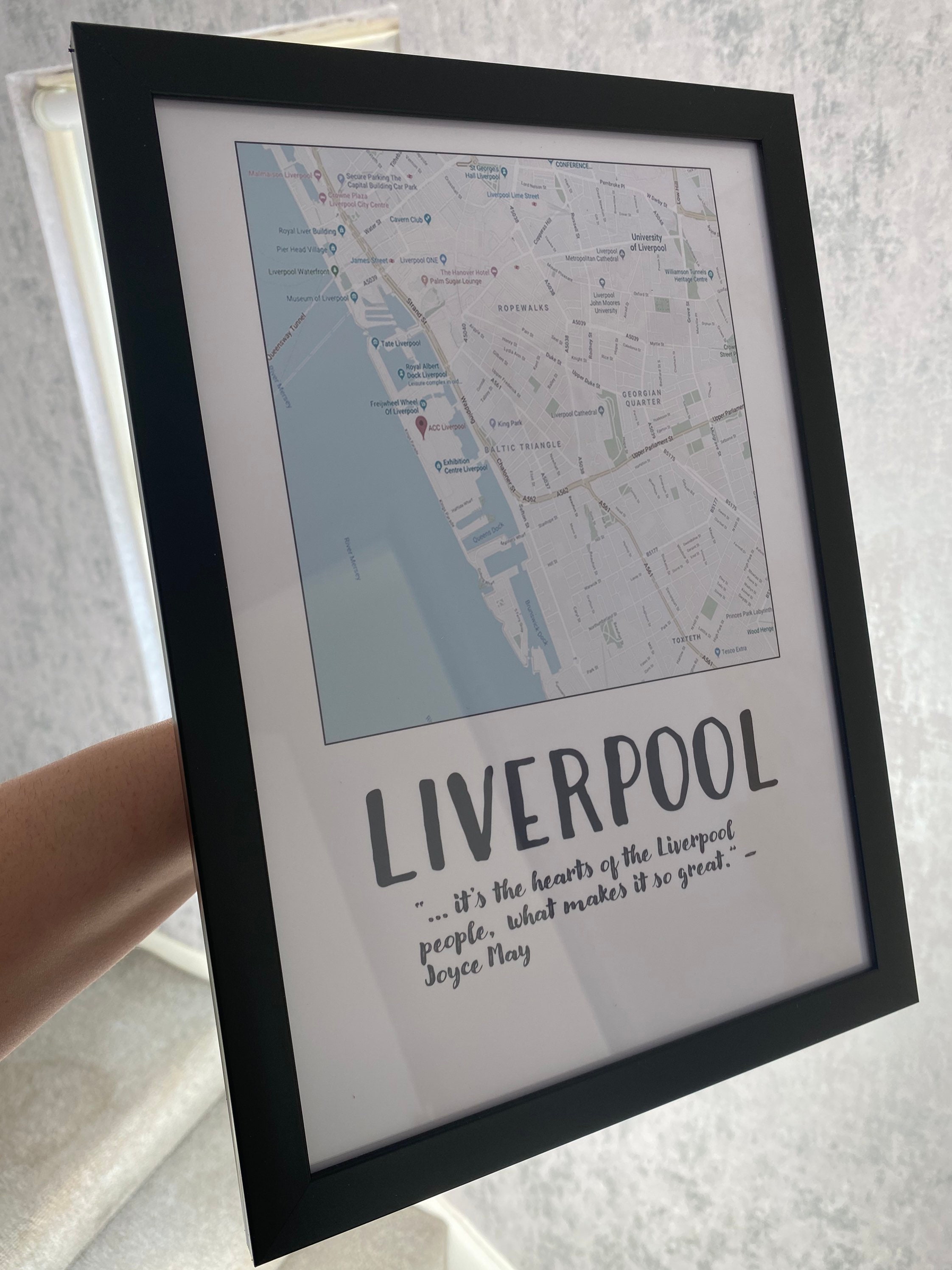 Liverpool A4 FRAMED wall print can be personalised | Etsy