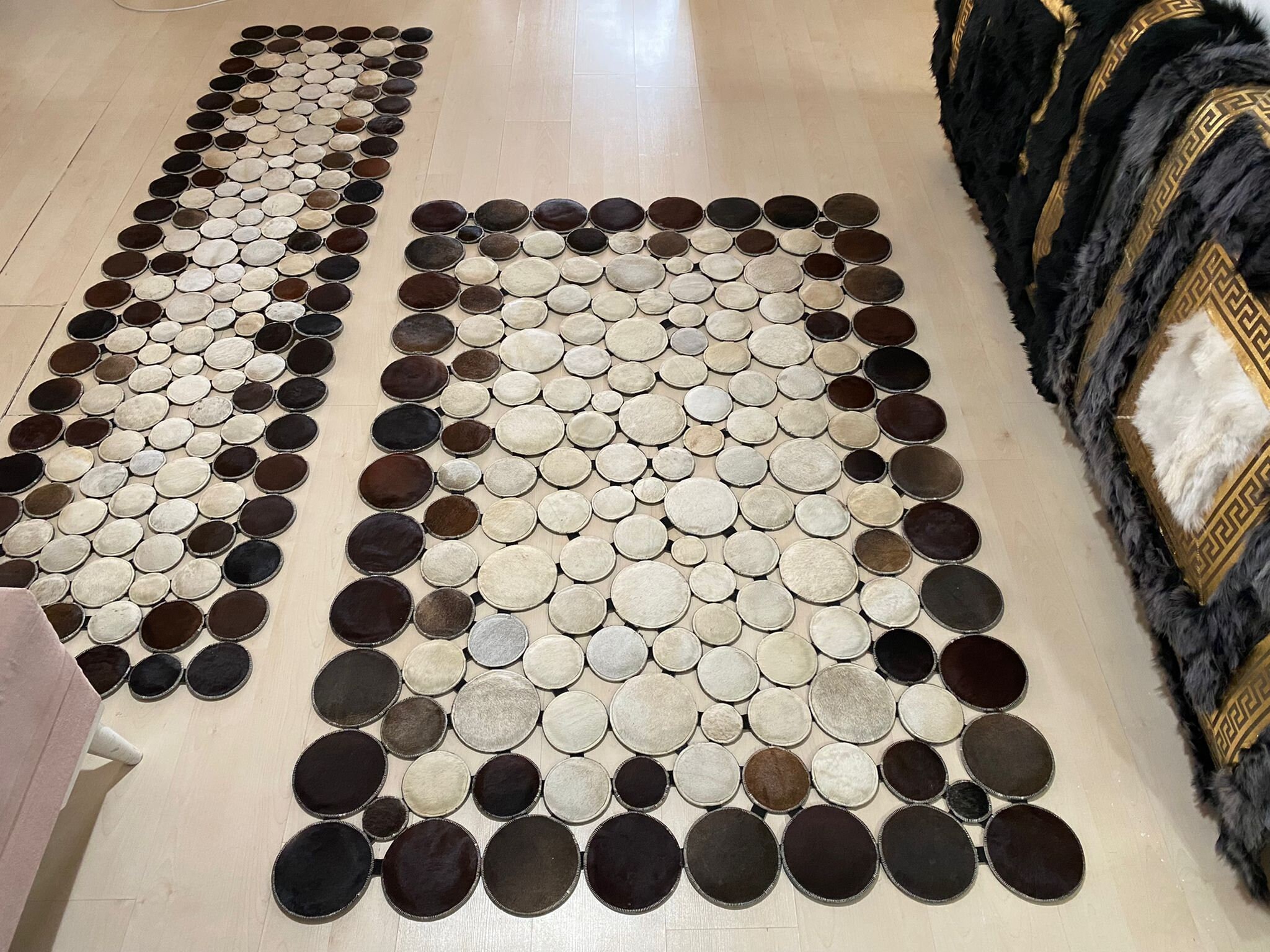 Cowhide Hall Runner Multicolor Patchwork Rug for Home Decor 3 Etsy