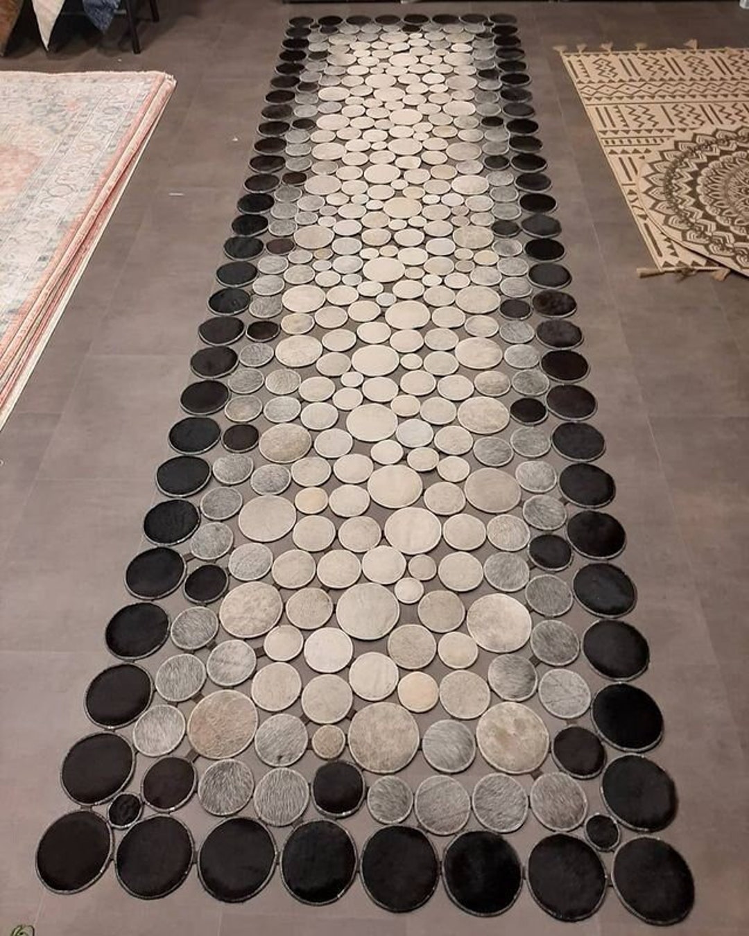 Carpet Runner Cowhide Hall Runner Multicolor Patchwork Rug Etsy