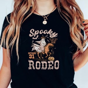 Spooky Rodeo Halloween Shirt: Ghost Horse Western Tee