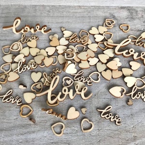 Mix di coriandoli di legno // Decorazione rustica per tavoli da matrimonio // Decorazioni naturali per scrapbooking // Materiali artistici ecocompatibili. QUALITÀ SUPERIORE
