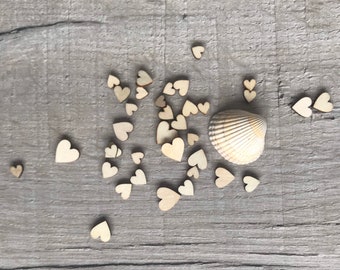 200 mini cuori di legno (12 mm): coriandoli per tavoli nuziali, decorazioni artigianali