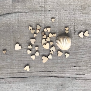 200 HOCHZEIT Mini Holzherzen (12mm) - Formen, valentins Konfetti, Verzierungen, Kartenherstellung, Konfetti Tischdekoration streuen