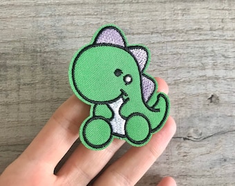 Funny Dinosaur Patch | Dinosaur Badge | Cute Patch | Funny Badge | Iron on Patch | Embroidery Patch | Green