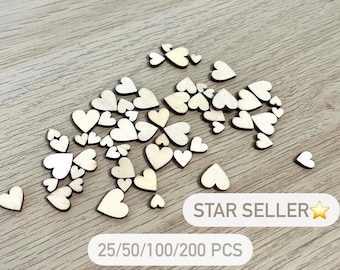 Coriandoli a forma di cuore in legno: mini cuori in MDF, decorazione per tavoli da matrimonio.