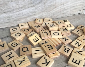 Wooden Scrabble Letter Tiles: Alphabet Crafts, Wall Art