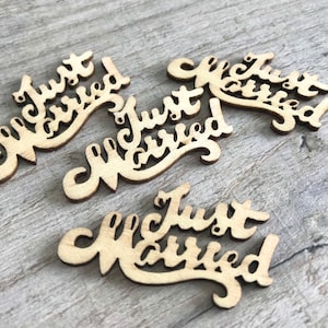 Just Married wedding gift keepsake || Wooden Confetti || Just Married Decoration  | Just Married MR & MRS Wedding Table confetti decorations