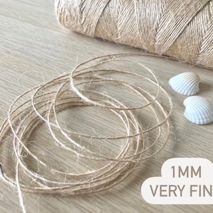 Fine Jute Twine. 5/10/20/50/100/1000m Jute, Burlap, Hessian String Natural  Biodegradable Crafts. Very Fine 1mm, Gift Wrap, Ribbon 