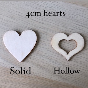4cm Hollow Wooden Love heart Confetti Mix || Table confetti || Scatter Table decorations ||Rustic wedding.