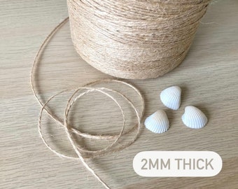 Fine Jute Twine | Sisal String 5 / 10 / 20m Hessian, Burlap, natural gift wrapping, 2mm thickness