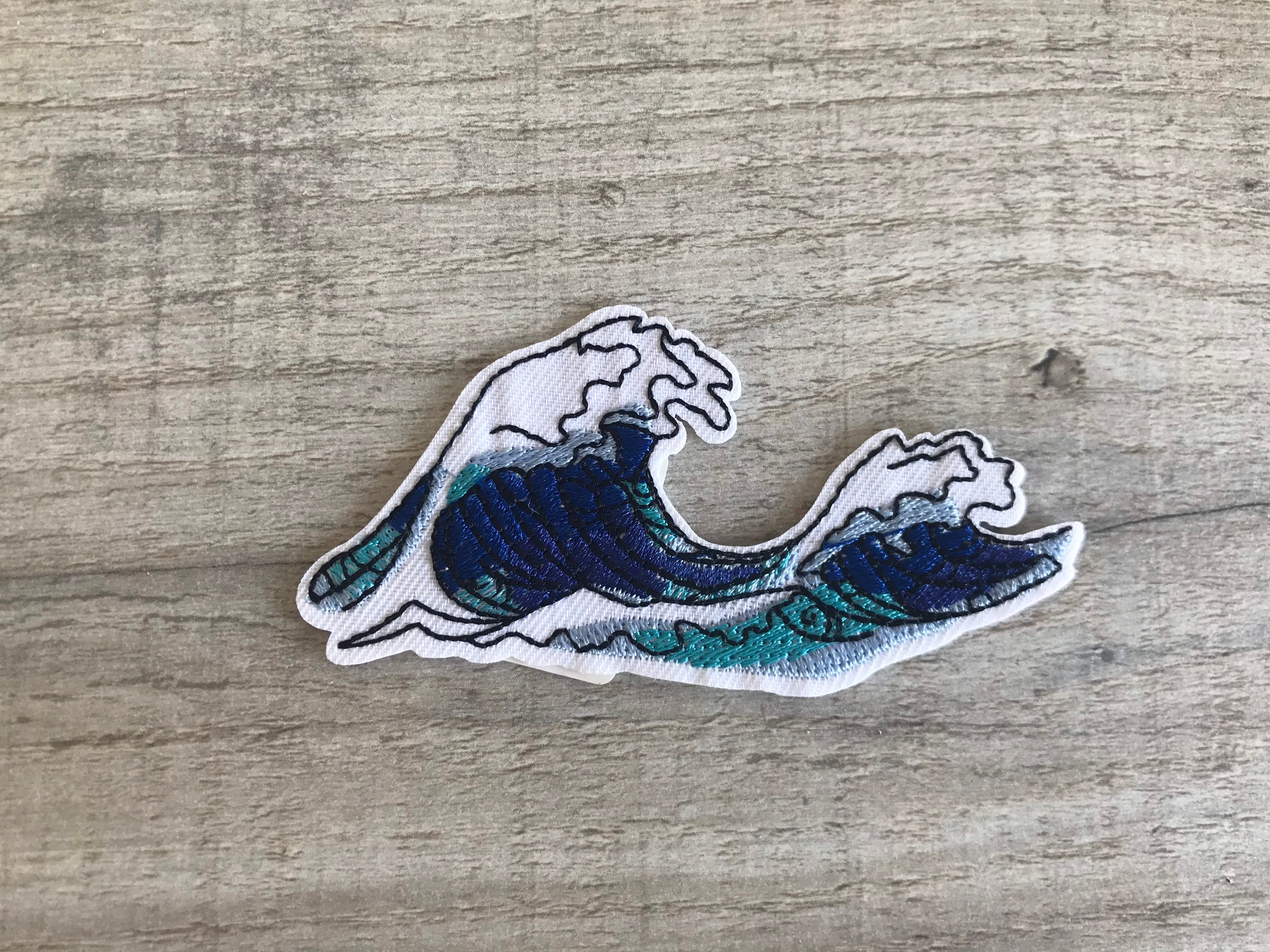 The Great wave off Kanagawa Inspired patch. Iron on | Etsy