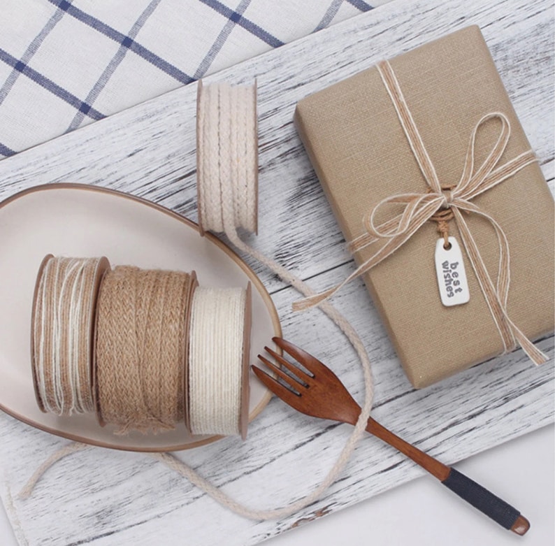 Fresh Ribbon Natural Jute Ribbon || Biodegradable, Burlap, Hemp. || Eco Friendly ...
